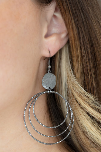 Universal Rehearsal- Gunmetal Earrings- Paparazzi Accessories