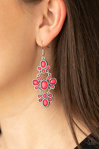 VACAY The Premises- Pink and Silver Earrings- Paparazzi Accessories