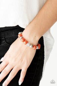Very VIP- Orange and Silver Bracelet- Paparazzi Accessories