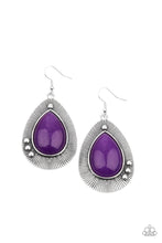 Load image into Gallery viewer, Western Fantasy- Purple and Silver Earrings- Paparazzi Accessories