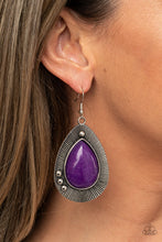 Load image into Gallery viewer, Western Fantasy- Purple and Silver Earrings- Paparazzi Accessories