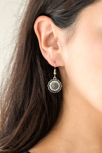 Badlands and Buttercup- Green and Silver Earrings- Paparazzi Accessories