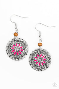 Honolulu Harmony- Pink and Silver Earrings- Paparazzi Accessories