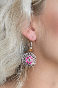 Honolulu Harmony- Pink and Silver Earrings- Paparazzi Accessories