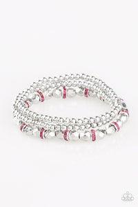 Let There BEAM Light- Pink and Silver Bracelets- Paparazzi Accessories