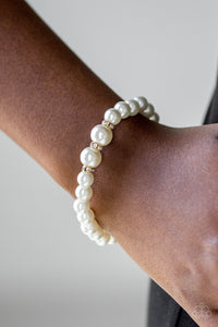 Radiantly Royal- White and Gold Bracelet- Paparazzi Accessories