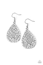 Load image into Gallery viewer, Sparkle Brighter- White and Silver Earrings- Paparazzi Accessories