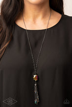 Load image into Gallery viewer, Fringe Flavor - Multicolored Gunmetal Necklace- Paparazzi Accessories
