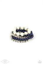Load image into Gallery viewer, Rose Garden Grandeur - Blue and Silver Bracelets- Paparazzi Accessories
