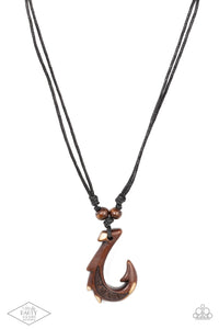 Off The Hook- Brown and Black Necklace- Paparazzi Accessories