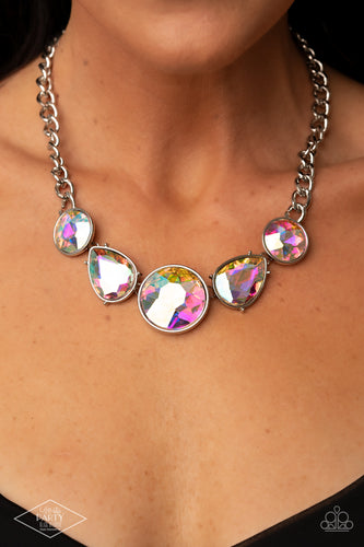 All The Worlds My Stage - Multicolored Silver Necklace- Paparazzi Accessories