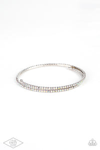 Sleek Sparkle - Multicolored Silver Bracelet- Paparazzi Accessories