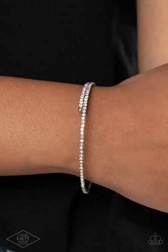 Sleek Sparkle - Multicolored Silver Bracelet- Paparazzi Accessories