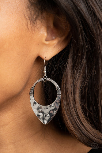 Instinctively Industrial - Silver Earrings- Paparazzi Accessories