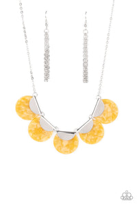 Mermaid Oasis - Yellow and Silver Necklace- Paparazzi Accessories