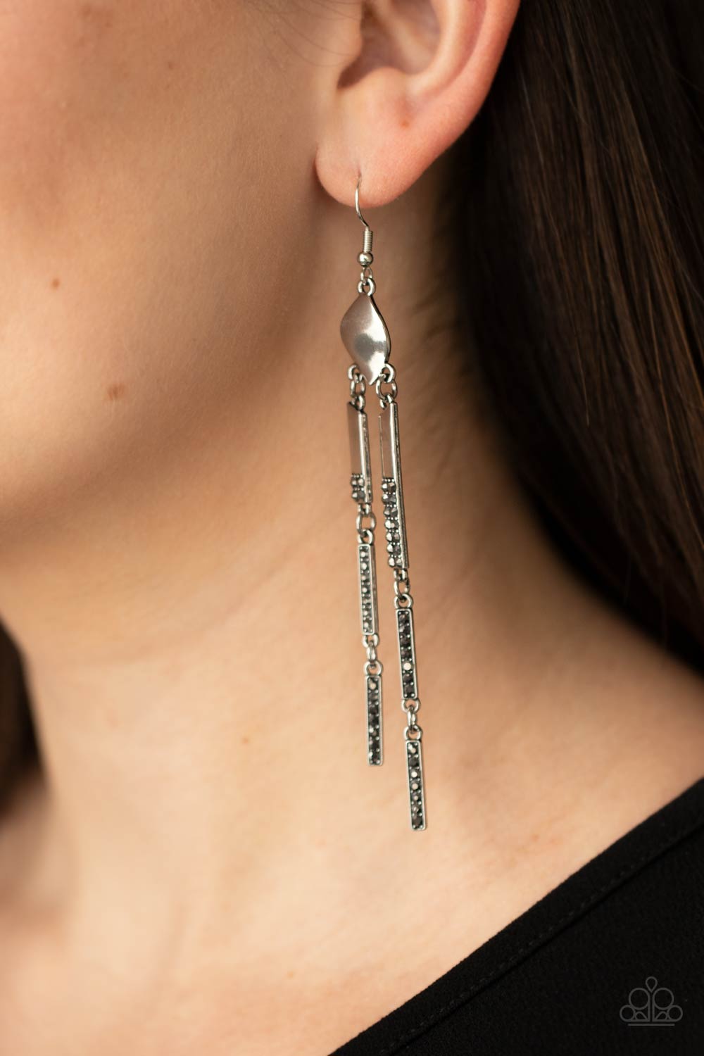 Defined Dazzle - Silver Earrings- Paparazzi Accessories