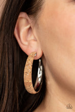 Load image into Gallery viewer, A CORK In The Road - Brown and Silver Earrings- Paparazzi Accessories