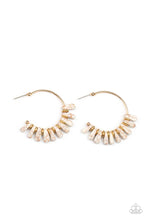 Load image into Gallery viewer, Poshly Primitive - White and Gold Earrings- Paparazzi Accessories