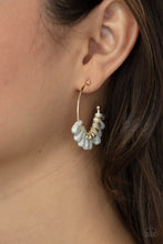 Load image into Gallery viewer, Poshly Primitive - White and Gold Earrings- Paparazzi Accessories