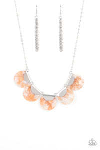 Mermaid Oasis - Orange and Silver Necklace- Paparazzi Accessories