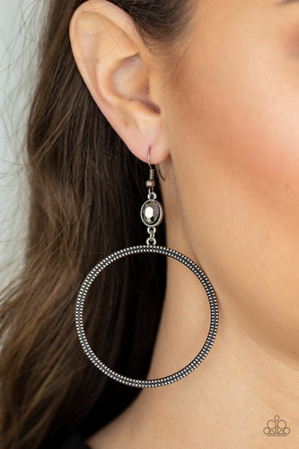 Work That Circuit - Silver Earrings- Paparazzi Accessories