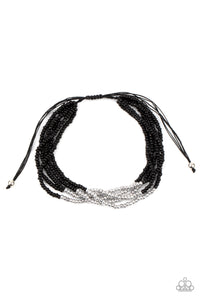 BEAD Bold - Black and Silver Bracelet- Paparazzi Accessories