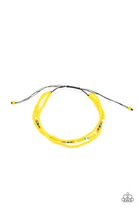 Basecamp Boyfriend - Yellow and Black Bracelet- Paparazzi Accessories