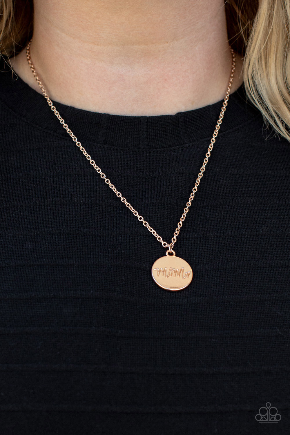 The Cool Mom - Rose Gold Necklace- Paparazzi Accessories