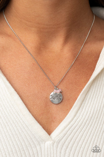 Warm My Heart - Pink and Silver Necklace- Paparazzi Accessories