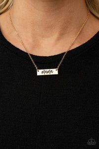 Blessed Mama - Gold Necklace- Paparazzi Accessories