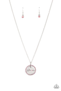 Glam-ma Glamorous - Pink and Silver Necklace- Paparazzi Accessories