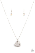 Load image into Gallery viewer, Happily Heartwarming - White and Silver Necklace- Paparazzi Accessories