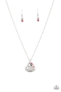 Happily Heartwarming - Pink and Silver Necklace- Paparazzi Accessories