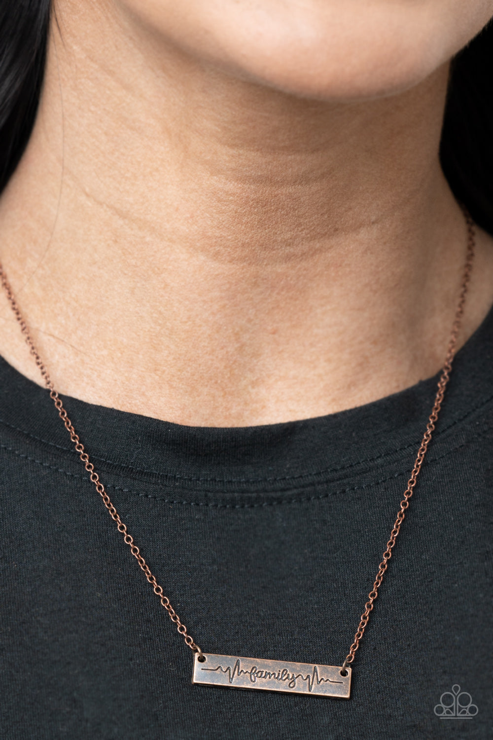 Living The Mom Life - Copper Necklace- Paparazzi Accessories