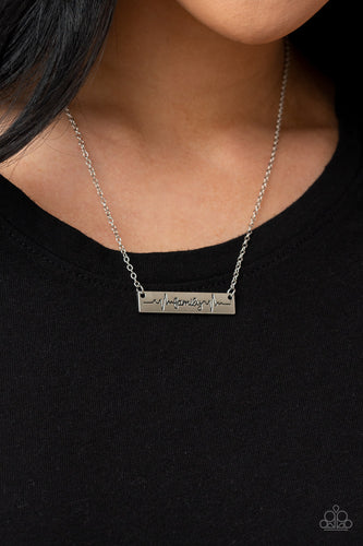 Living The Mom Life - Silver Necklace- Paparazzi Accessories