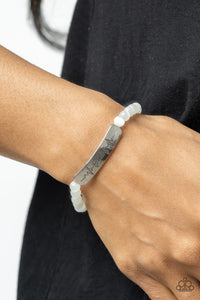 Family is Forever - White and Silver Bracelet- Paparazzi Accessories