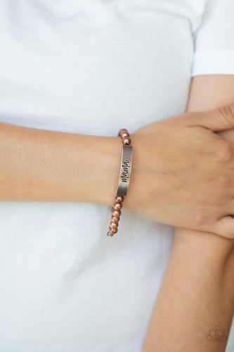 Mom Squad - Copper Bracelet- Paparazzi Accessories