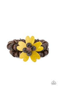 Tropical Flavor - Yellow and Brown Bracelet- Paparazzi Accessories