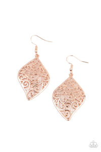 Your Vine Or Mine - Rose Gold Earrings- Paparazzi Accessories