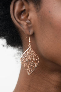Your Vine Or Mine - Rose Gold Earrings- Paparazzi Accessories
