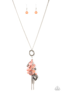 AMOR to Love - Orange and Silver Necklace- Paparazzi Accessories