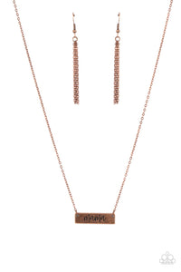 Blessed Mama - Copper Necklace- Paparazzi Accessories