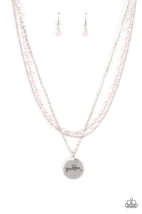 Promoted to Grandma - Pink and Silver Necklace- Paparazzi Accessories