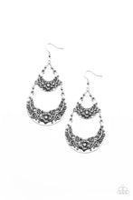 Load image into Gallery viewer, Springtime Gardens - White and Silver Earrings- Paparazzi Accessories