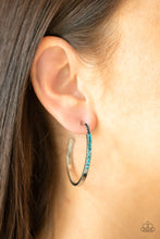 Load image into Gallery viewer, Somewhere Over the OMBRE - Blue and Silver Earrings- Paparazzi Accessories