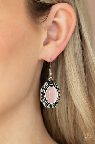 Garden Party Perfection - Pink and Silver Earrings- Paparazzi Accessories