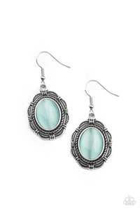 Garden Party Perfection - Blue and Silver Earrings- Paparazzi Accessories