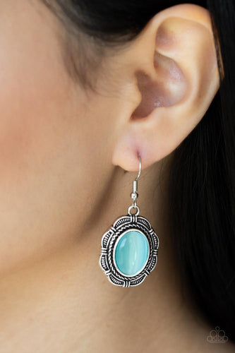 Garden Party Perfection - Blue and Silver Earrings- Paparazzi Accessories