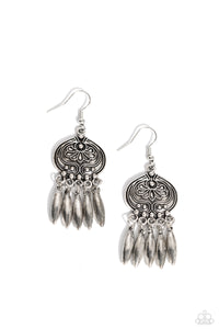 Future, PASTURE, and Present - Silver Earrings- Paparazzi Accessories