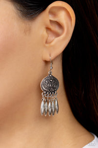 Future, PASTURE, and Present - Silver Earrings- Paparazzi Accessories
